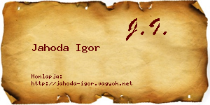 Jahoda Igor névjegykártya